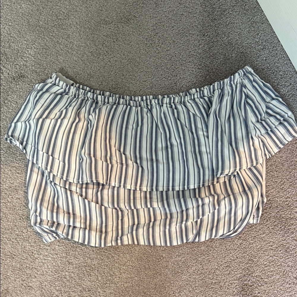 Hollister Blue and White Striped Top